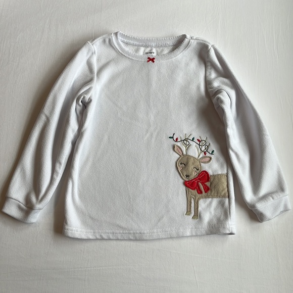 Carter's Reindeer Christmas Pajama Set Girl's Size 4 - Picture 2 of 8